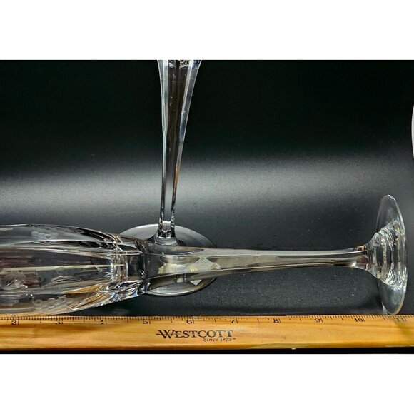2 Mikasa Bacchus Champagne Flutes 10.7" fine crystal grape vine cut glass elegan - Picture 9 of 10